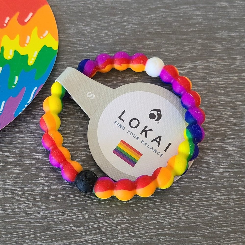 Lokai Bracelet Rainbow Swirl NWT Size Small Fashion Silicone Slip On - Picture 3 of 7
